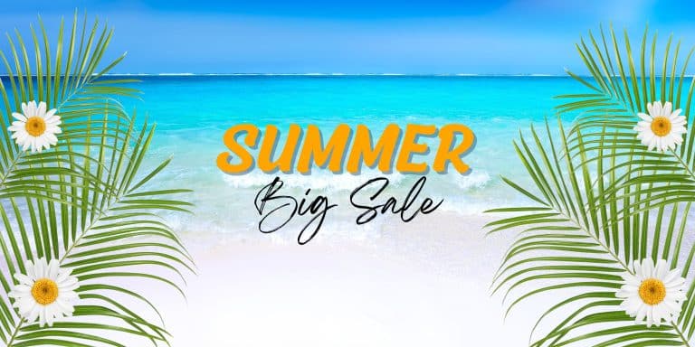 Sky Blue and Green Summer Big Sale Banner